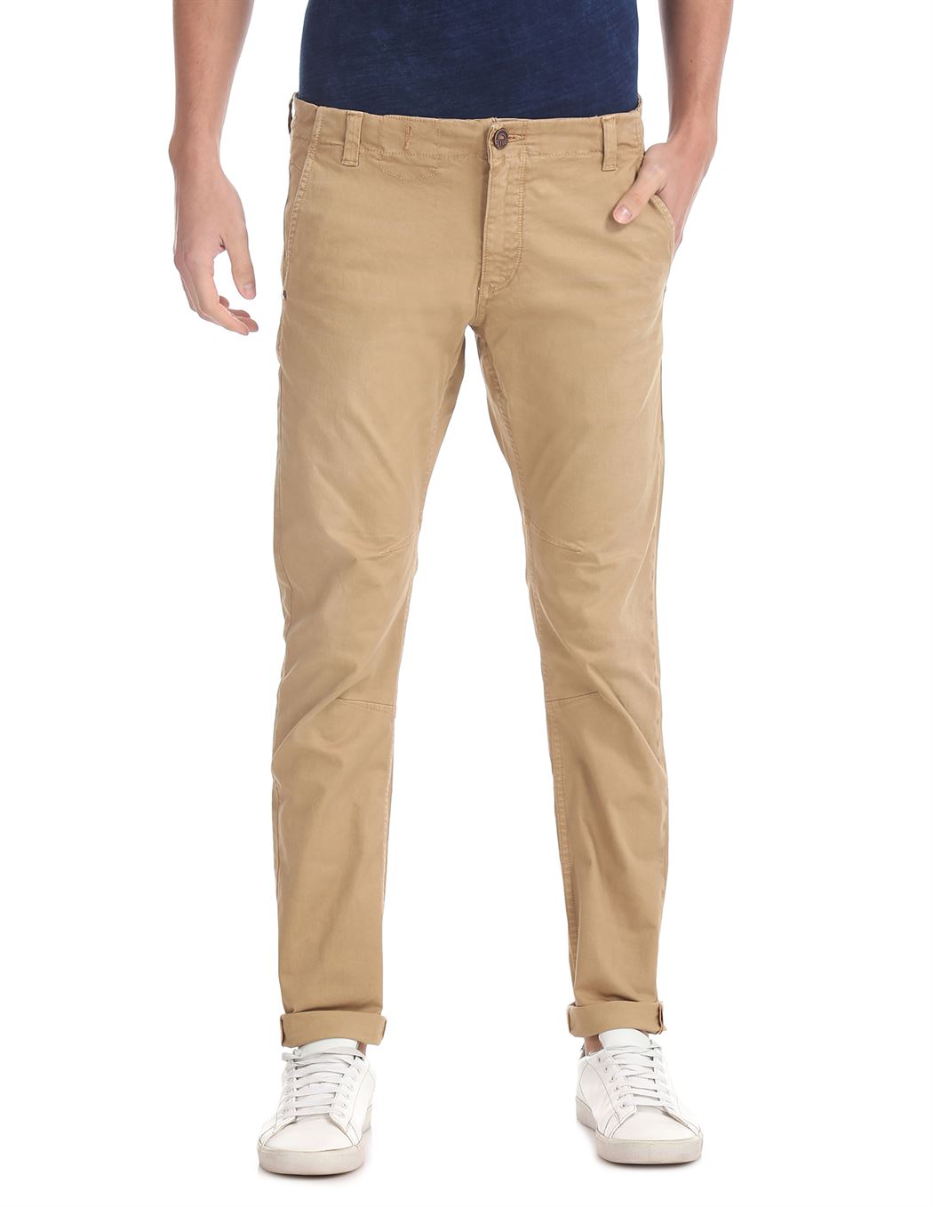 Flying Machine Casual Wear Solid  Men Trousers